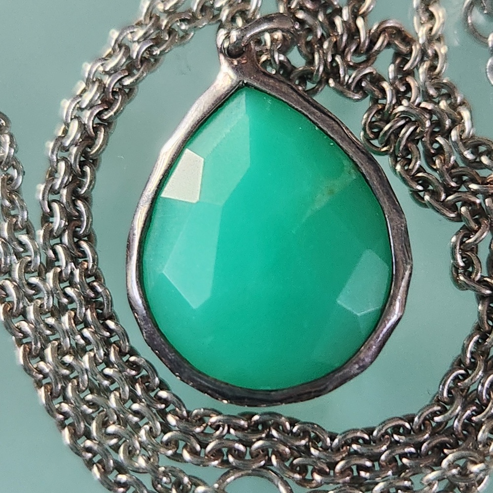 Ippolita Rock Candy Necklace, Sterling Silver, Green Chalcedony, preloved